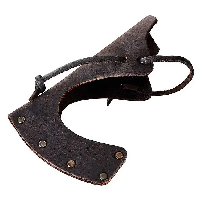 Hultafors ABY Waldaxt -  - Dunkelbraune Leder-Axtscheide, gesichert mit Lederriemen und Nieten.