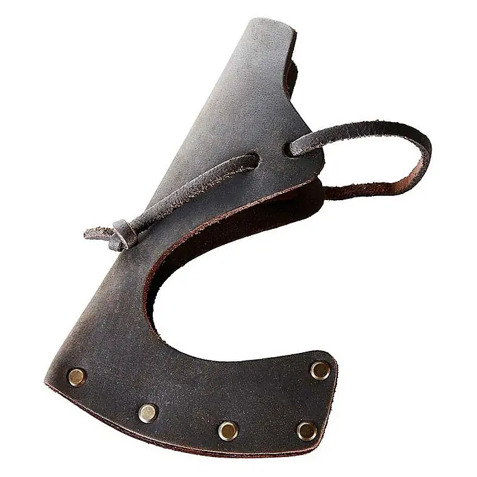 Hultafors EKELUND Jagdbeil -  - Dunkelbraune Leder-Axtscheide mit Lederriemen und Metallnieten.