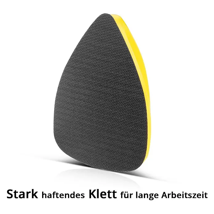 STAHLWERK Elektro-Exzenterschleifer Brushless Exzenterschleifer 350 W Handschleifer Set - 350 W, 4.000 U/min - 10.000 U/min - Schwarzer Klett-Schleifpad mit gelbem Rand für starke, dauerhafte Haftung.