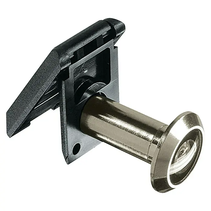 Abus Türspion 2300 - Messing, Stärke Tür: 35 mm - 53 mm - Türspion mit Abdeckung für mehr Privatsphäre und Sicherheit an der Haustür.