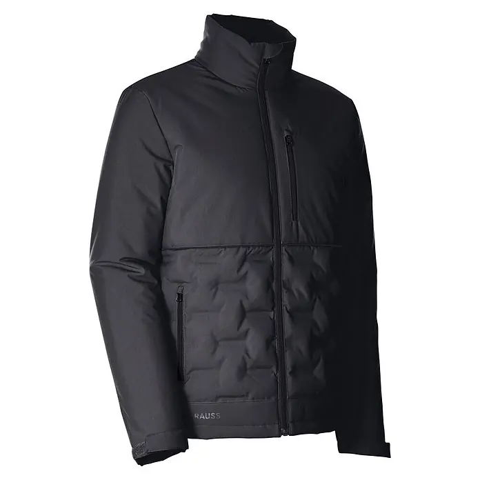 Engelbert Strauss e.s.line.core Arbeitsjacke - L, Schwarz - Dunkelgraue Herren-Thermojacke mit Stehkragen, durchgehendem Reißverschluss und Reißverschlusstaschen.