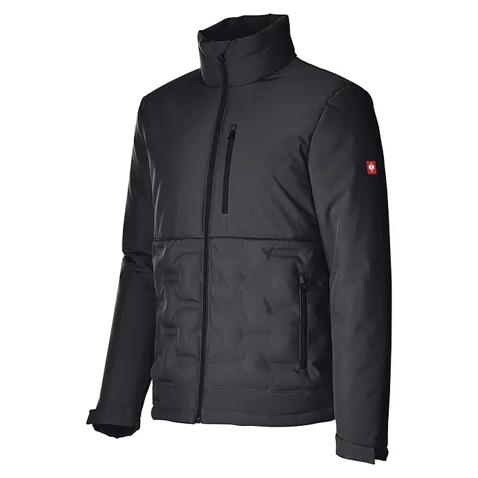 Engelbert Strauss e.s.line.core Arbeitsjacke - L, Schwarz - Dunkelgraue Herren-Steppjacke mit Stehkragen, durchgehendem Reißverschluss und drei Reißverschlusstaschen.