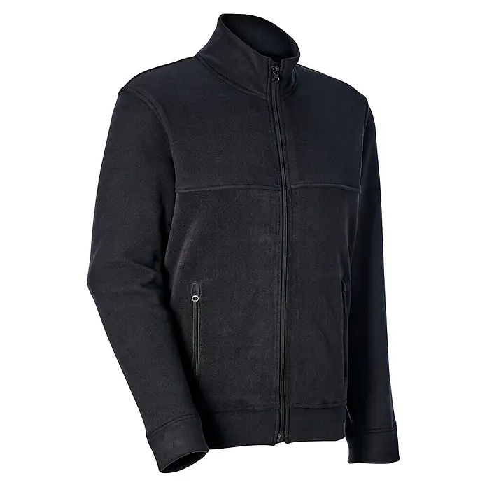 Engelbert Strauss e.s.line.core Fleecejacke - Schwarz, S - Schwarze Fleece-Jacke mit durchgehendem Reißverschluss, Stehkragen und seitlichen Reißverschlussstaschen.