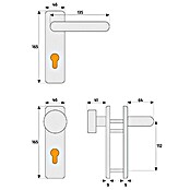 Abus Schutzbeschlag KFG FS  (Feuerschutztür, Schwarz, Türstärke: 40 - 66 mm, Drücker beidseitig)