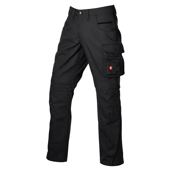 Engelbert Strauss e.s.line.core Arbeitshose Twill - Herren, 52, Schwarz - Schwarze Arbeitshose mit mehreren Utility-Taschen und verstärkten Knien, für Strapazierfähigkeit.