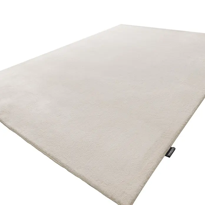 Kayoom Fellteppich Boundless 225 - Weiß, 170 x 120 cm, 90 % Polyester, 10 % Baumwolle - Heller, beiger, plüschiger Rechteckteppich.