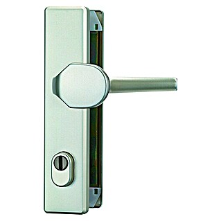 Abus Schutzbeschlag HLZS 814 (Hauseingangstür, Neusilber, Türstärke: 52 mm - 72 mm, Knopf außen, Drücker innen)