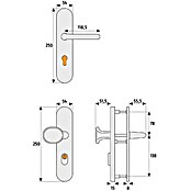 Abus Schutzbeschlag HLZS 814 (Hauseingangstür, Edelstahl, Türstärke: 52 - 72 mm, Knopf außen, Drücker innen)