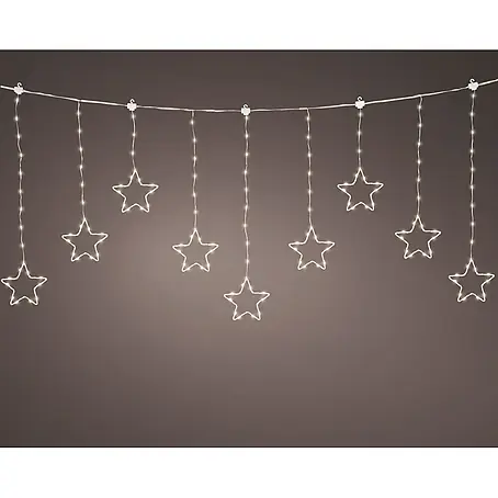 Lumineo  Guirnalda luminosa LED Cortina de Estrellas 8 funciones