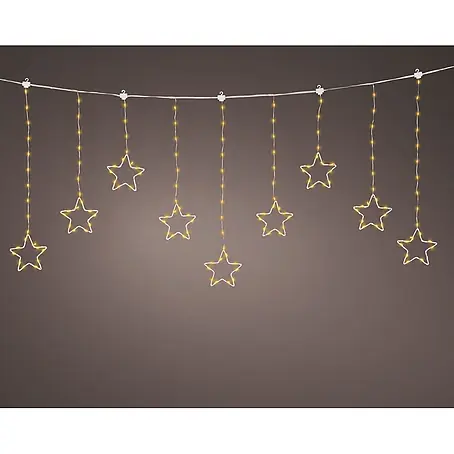 Lumineo  Guirnalda luminosa LED Cortina de Estrellas 8 funciones