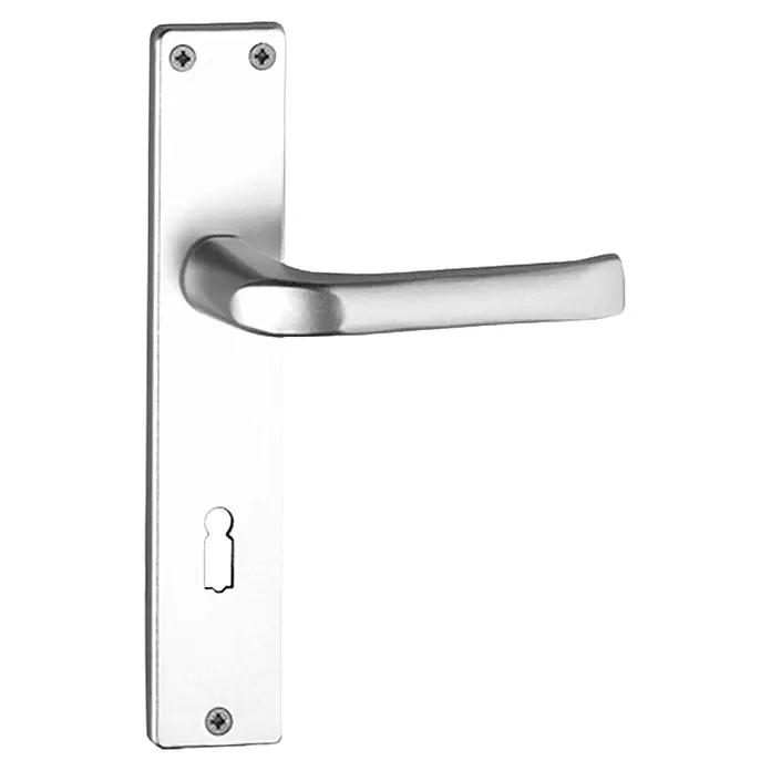 Stabilit Langschild - Stärke Tür: 35 mm - 45 mm, Aluminium, L-Form, Langschild - Elegante Türgarnitur aus Metall mit einem schlanken Hebel und einer länglichen Platte mit Schlüsselloch. Ideal für moderne Inneneinrichtungen.