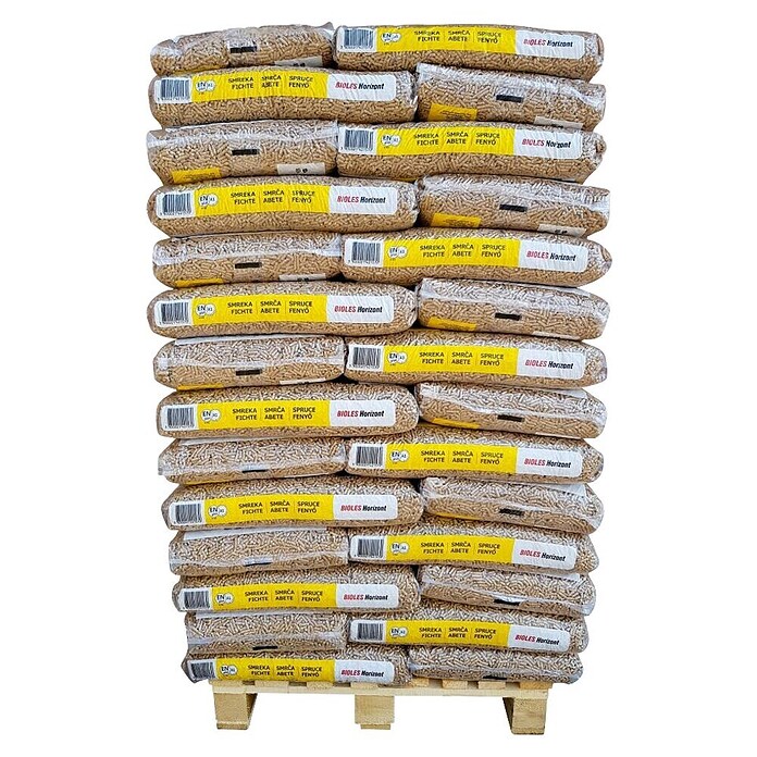 Lesni peleti A1 Bioles Horizont - paleta  (70 x 15 kg) | 5706 - Brennstoffe-Pellets | FAFA - Winterprogramm | FAF - Winterprogramm | FA - Baustoffe | F - Baustoffe | BAUHAUS