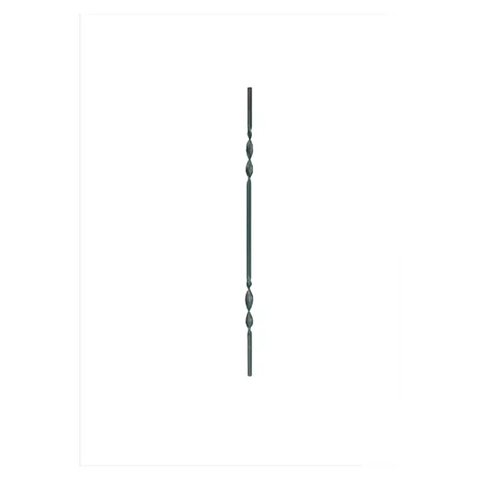 Geländerstab - 2 x geprägt gedreht, Länge: 1.000 mm - Das Bild zeigt eine filigrane Balustrade mit einem kunstvollen, gedrehten Design, ideal für Treppen oder Balkone.