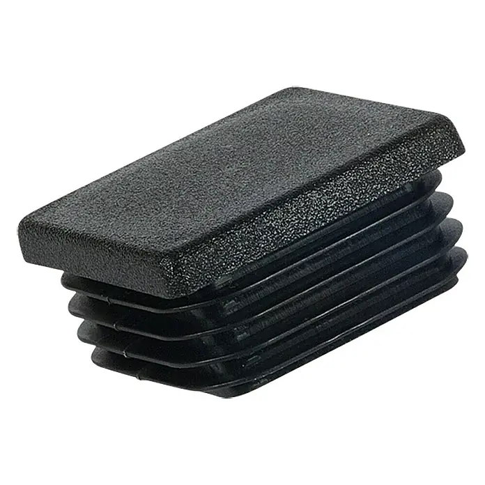 Stabilit Protector para muebles - An x L: 40 x 40 mm, Negro, 2 ud. - Tapa rectangular negra de plástico para tubos. Ideal para muebles, electrodomésticos y otras aplicaciones, ofreciendo protección y un acabado limpio.