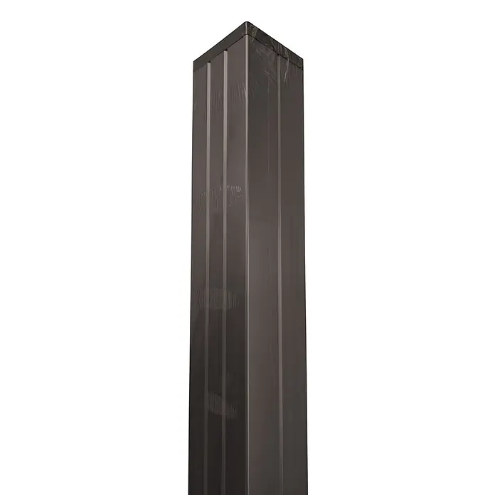 GartenLand Pfosten für Zaunserie Classico Alu 6,8 x 6,8 x 97 cm Anthrazit -  - Dunkelgraues Rechteckprofil, in Folie verpackt, mit vertikalen Rillen.