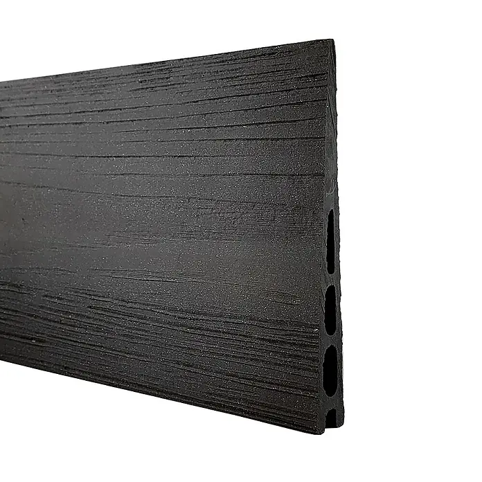 GartenLand Steckzaun-Element WPC Zaun Schwedenprofil Musterstück - B x H: 20 x 15 cm, Anthrazit, Verbundwerkstoff - Dunkle, texturierte WPC-Diele mit Hohlkammerprofil.