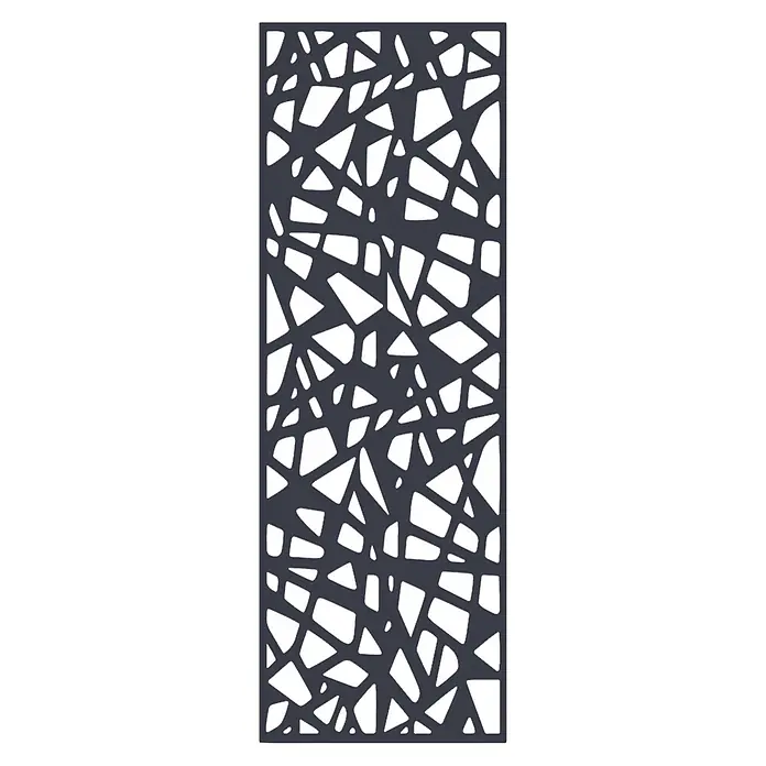 GartenLand Designelement Scalea ca. 60x174 cm Aluminium Anthrazit -  - Dunkelgraue Dekorplatte mit abstraktem, unregelmäßigem geometrischem Ausschnittmuster.
