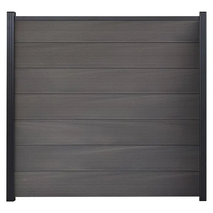 GartenLand Steckzaun-Element WPC Zaun Ameland Co-extrudiert Ohne Pfosten Ohne Abschlussleiste - B x H: 180 x 180 cm, Amethystgrau, Verbundwerkstoff