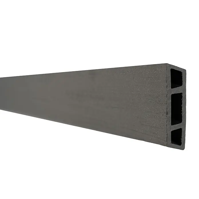 GartenLand Steckzaun-Element WPC Zaun Kopenhagen Musterstück - B x H: 20 x 7,5 cm, Schiefergrau, Verbundwerkstoff - Dunkelgraues hohles Verbundprofil.