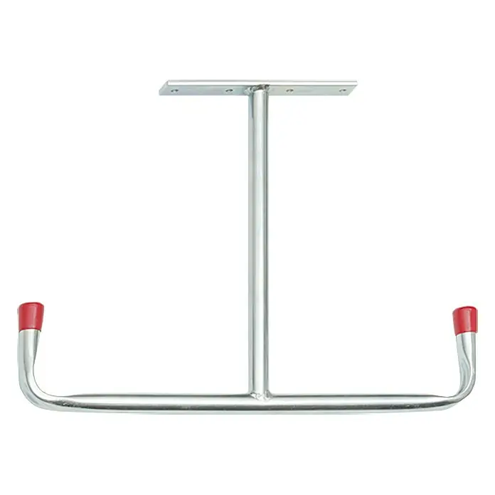 Stabilit Deckenhaken - 43 x 20,3 cm, Belastbarkeit: 60 kg - Deckenhaken zur Aufbewahrung von Fahrrädern oder Werkzeugen mit einer robusten Stahlkonstruktion und roten Schutzkappen für zusätzlichen Schutz.