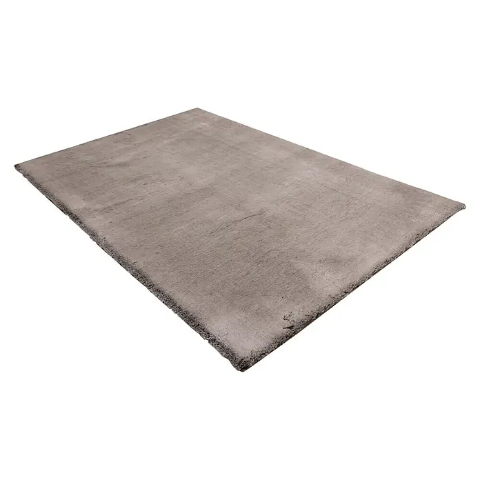 Kayoom Fellteppich Luxe 525 - Wallnuss, 170 x 120 cm, 90 % Polyester, 10 % Wolle - Weicher, rechteckiger graubeiger Teppich mit plüschiger Textur.