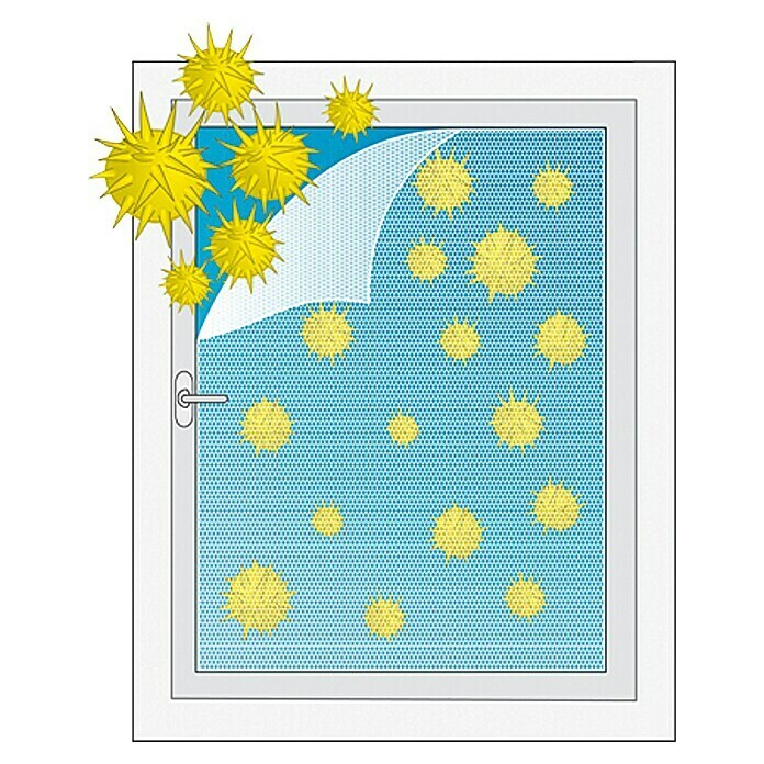 Easy Life Pollenstop-Gewebe Allergic130 x 150 cm, Anthrazit, Fenster, Klettbefestigung Use Shot