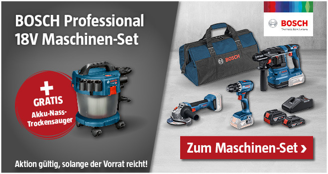 Aktion Bosch Maschinen-Set mit gratis Akku-Nass-Trockensauger