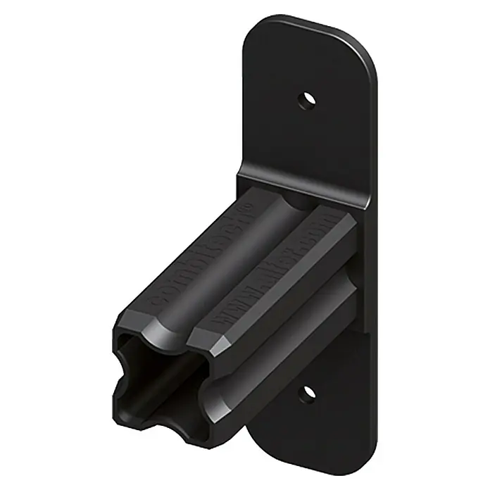 Kantoflex Flanschverbinder - Geeignet für: 23,5 mm Quadrat-Profile, Schwarz - Schwarze Wandhalterung zur Befestigung, ideal für die Installation. Das robuste Design gewährleistet einen sicheren Halt.