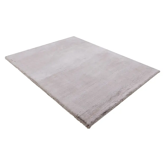 Kayoom Fellteppich Luxe 525 - Polargrau, 230 x 160 cm, 90 % Polyester, 10 % Wolle - Hellgrauer, weicher, strukturierter rechteckiger Teppich.