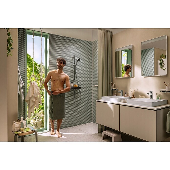 Hansgrohe Pršni drog z ročno prho Activera Eco  (Krom/temno siva, Višina: 67 cm) | 3726 - Brausegarnituren Marke | DAFD - Brausen und Zubehör Marke | DAF - Armaturen Brausen | DA - Badausstattung/Bäderwelt | D - Sanitär | BAUHAUS