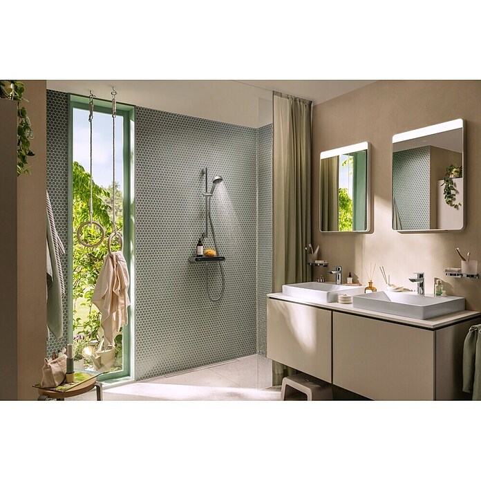Hansgrohe Pršni drog z ročno prho Activera Eco  (Krom/temno siva, Višina: 67 cm) | 3726 - Brausegarnituren Marke | DAFD - Brausen und Zubehör Marke | DAF - Armaturen Brausen | DA - Badausstattung/Bäderwelt | D - Sanitär | BAUHAUS