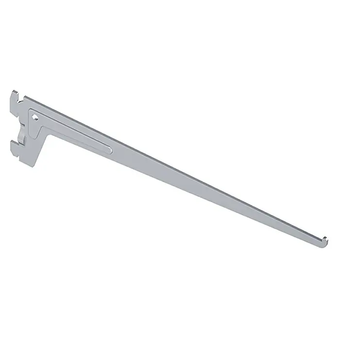 Element System Soporte Pro S 50 - Largo: 20 cm, Aluminio blanco, Carga soportada: 60 kg - Soporte de estante: Soporte metálico resistente para montaje en rieles de pared para estanterías.