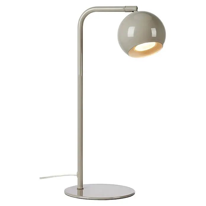 Markslöjd Tischleuchte - L x B x H: 25 x 15 x 39,5 cm, Grau, GU10 - Moderne, hellgraue Bogen-Tischleuchte mit glänzendem Finish und verstellbarem Kugelkopf, mit warmer, beleuchteter Glühbirne.