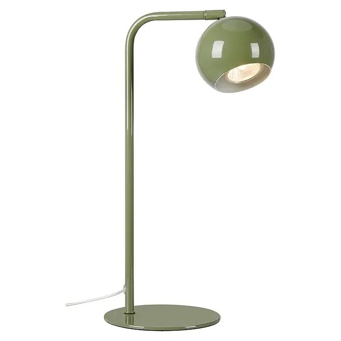 Markslöjd Tischleuchte - L x B x H: 25 x 15 x 39,5 cm, Grün, GU10 - Grüne Stehlampe mit gebogenem Stiel und kugelförmigem, verstellbarem Kopf, der warmes Licht abgibt. Runder Sockel.