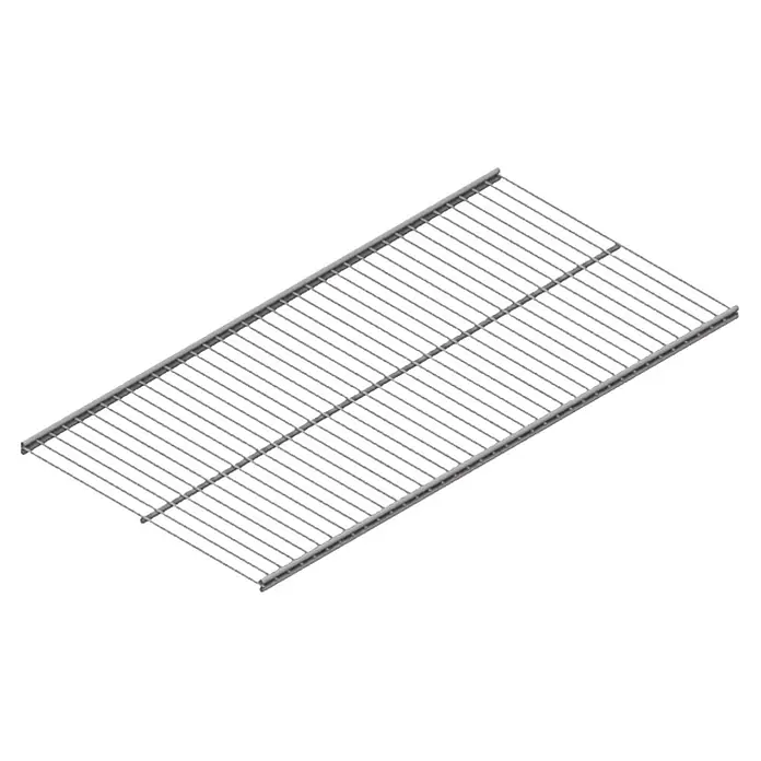 Element System Twin Drahtboden Vario - L x B: 91,5 x 32 cm - Ein rechteckiger, grauer Grillrost mit schmalen, horizontalen Stäben, ideal zum Grillen von Speisen im Freien. Das robuste Design sorgt für gleichmäßige Hitzeverteilung.
