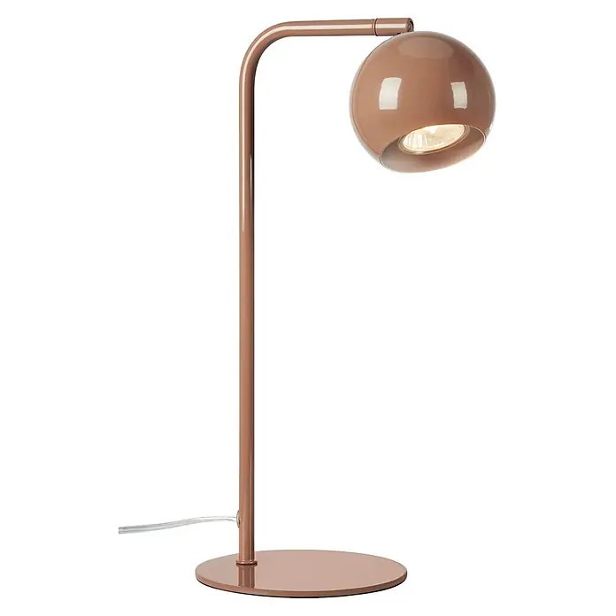 Markslöjd Tischleuchte - L x B x H: 25 x 15 x 39,5 cm, Braun, GU10 - Bronze-farbene Metall-Tischlampe mit gebogenem Stiel und kugelförmigem Kopf, mit beleuchteter Glühbirne.