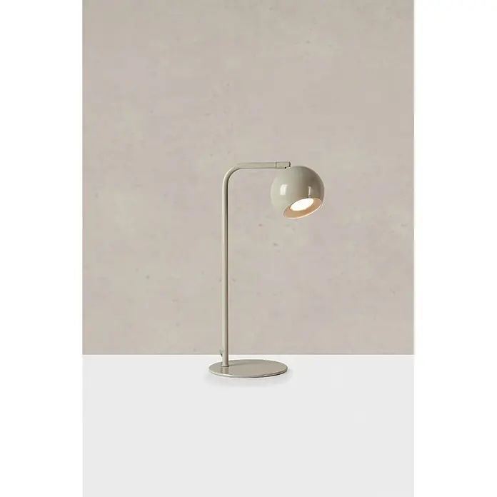 Markslöjd Tischleuchte - L x B x H: 25 x 15 x 39,5 cm, Grau, GU10 - Moderne, hellbeige Tischleuchte mit kugelförmigem, verstellbarem Kopf und gebogenem Stiel, die warmes Licht abstrahlt.