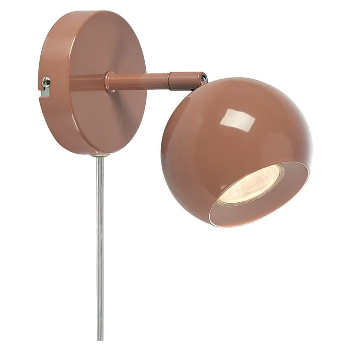 Markslöjd Wandleuchte - L x B x H: 18,5 x 10 x 14 cm, Braun, GU10 - Verstellbare braune Wandleuchte mit kugelförmigem Kopf, leuchtender Lichtquelle und Zugseil.