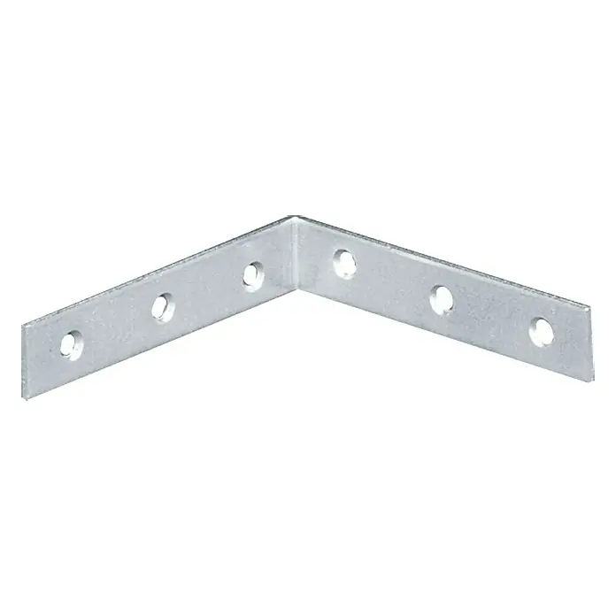 Stabilit Escuadra de silla - L x An x Al: 100 x 100 x 20 mm, 1 ud., Acero - Escuadra metálica con múltiples agujeros para la fijación, ideal para carpintería y proyectos de bricolaje.