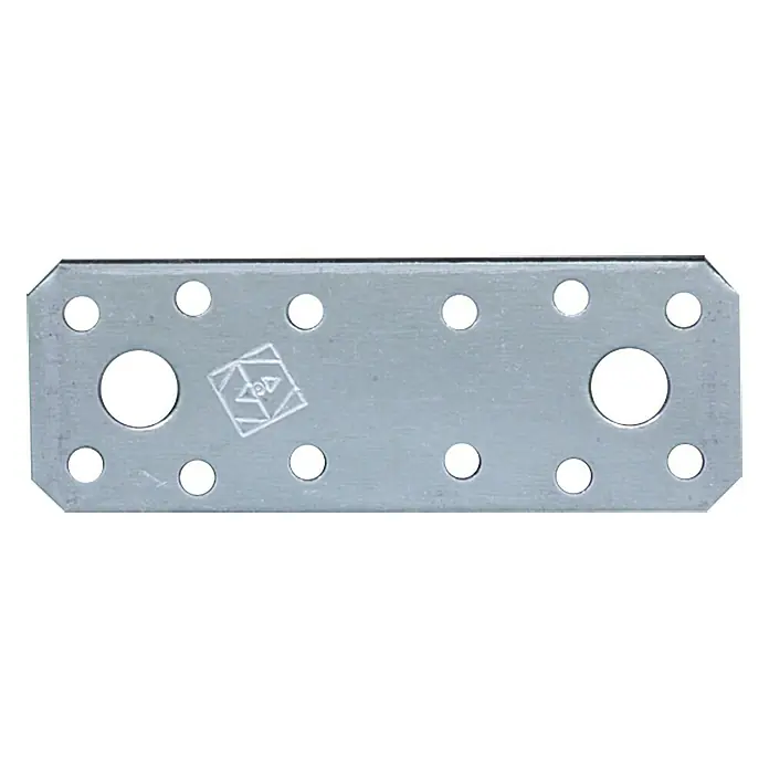 Vormann Pletina de ensamblaje Paquete ahorro - L x An: 96 x 35 mm, 40 ud. - Placa de conexión de madera galvanizada con múltiples agujeros y dos grandes agujeros centrales, utilizada para conectar componentes de madera.
