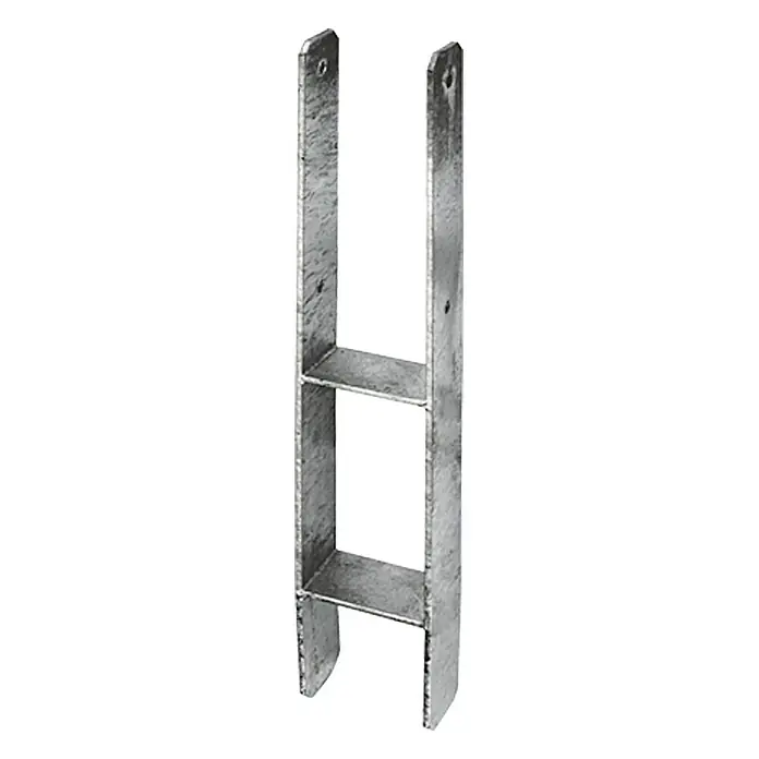 Stabilit H-Pfostenanker Typ 365 - 101 x 60 x 600 mm - Pfostenträger aus Metall. Der Pfostenträger ist galvanisiert und hat Löcher für die Befestigung. Er dient zur stabilen Verankerung von Pfosten.