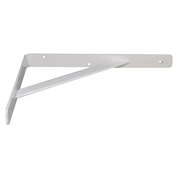 Stabilit Stegkonsole - 400 x 250 mm, Weiß - Weißer Regalträger, ideal zur Wandmontage, mit Löchern für Schrauben, um Regale stabil zu halten.