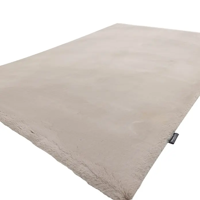 Kayoom Fellteppich Summit 625 - Taupe, 170 x 120 cm, 90 % Polyester, 10 % Baumwolle - Weiche, hellbeige Plüschdecke oder Teppich.