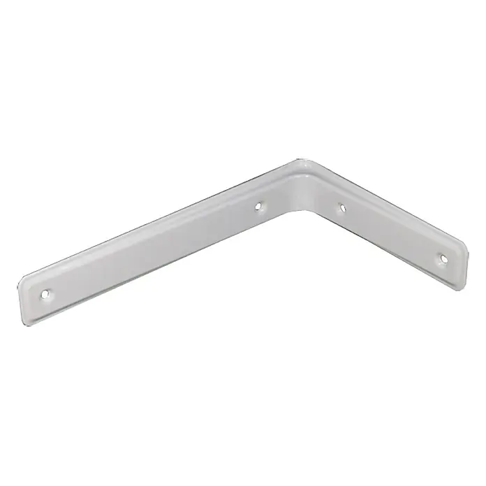 Stabilit Regalwinkel235 x 40 x 160 mm - Weißer Winkelverbinder zur Befestigung von Regalen oder anderen Strukturen. Er ist robust und hat Löcher für Schrauben.