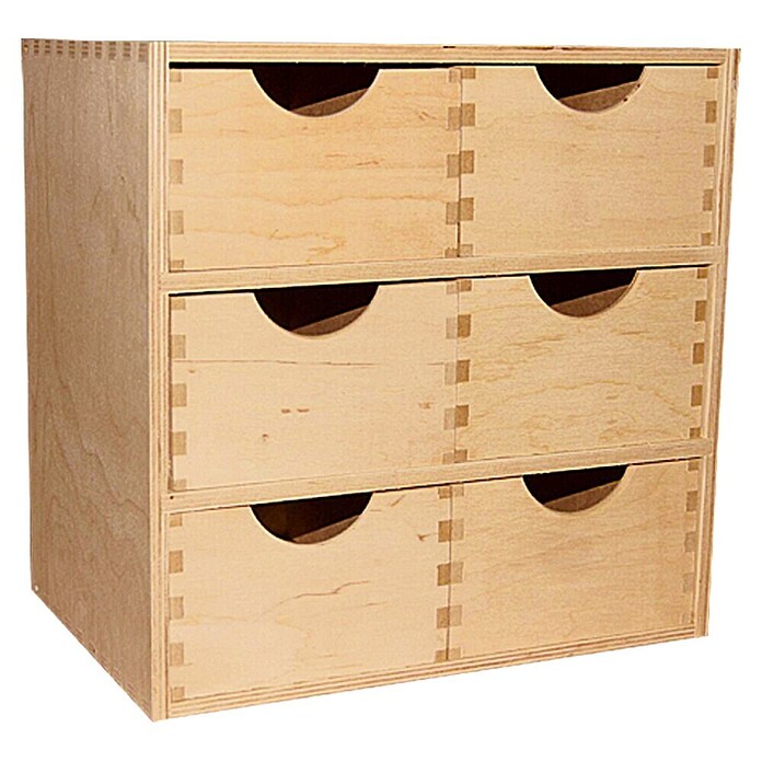 Predalni element  (20 x 28 x 28 cm, Število predalov: 6 kos) | 1400 - Boxen Körbe Wannen Holz | AAJA - Boxen_Körbe_Wannen | AAJ - Aufbewahrung | AA - Eisenwaren | A - Eisenwaren | BAUHAUS