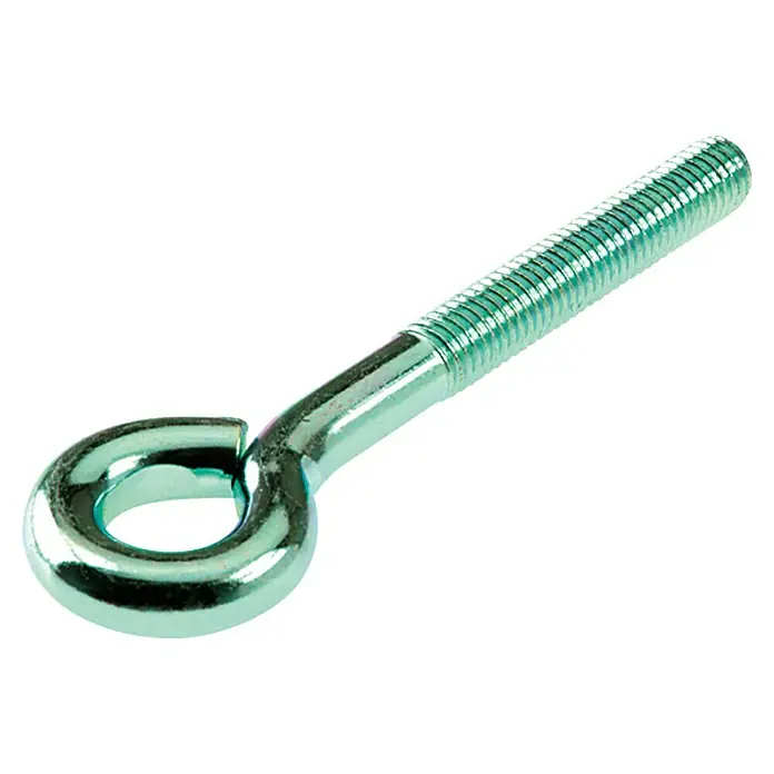 Stabilit EisengewindeöseM 10, Länge: 80 mm, 2 Stk. - Nahaufnahme einer verzinkten Ringschraube mit Gewinde. Ideal für Befestigungen und Aufhängungen im Innen- und Außenbereich.