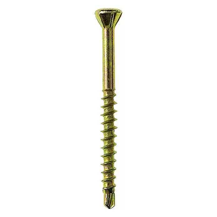 Profi Depot Tornillo para suelos de madera VZ TX - Diámetro: 3,2 mm, Largo: 40 mm, TX para accionamientos TORX, 200 ud. - Tornillo para madera dorado de cabeza avellanada con accionamiento en estrella y punta autorroscante.