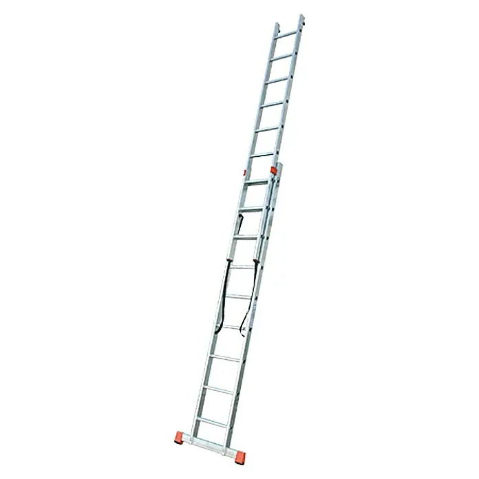 Krause Escalera multiusos - Altura de trabajo: 5,25 m, Número de peldaños: 18 ud., Carga soportada: 150 kg, Aluminio - Escalera multiusos de aluminio extendida, ideal para trabajar en altura. La escalera es robusta y duradera.