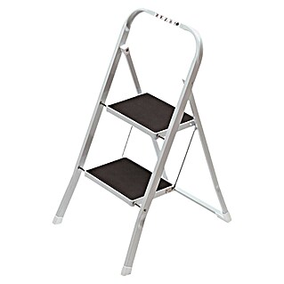 Escalerilla plegable (Número de peldaños: 2 ud., Altura de trabajo: 2,45 m, Carga soportada: 150 kg, Acero)