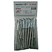 Nageldübel-Set (Durchmesser Dübel: 8 mm, Länge Dübel: 120 mm, 20 Stk., Nylon)